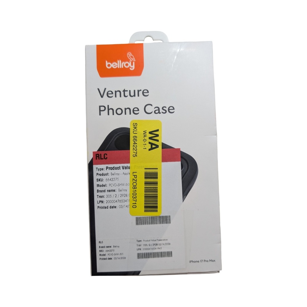 R7-Poly Bellroy Apple iPhone 17 Pro Max Venture Magsafe Case Black (No Lanyard)⬇